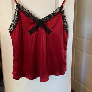 Reformation Celeste Red Silk Top (Small)